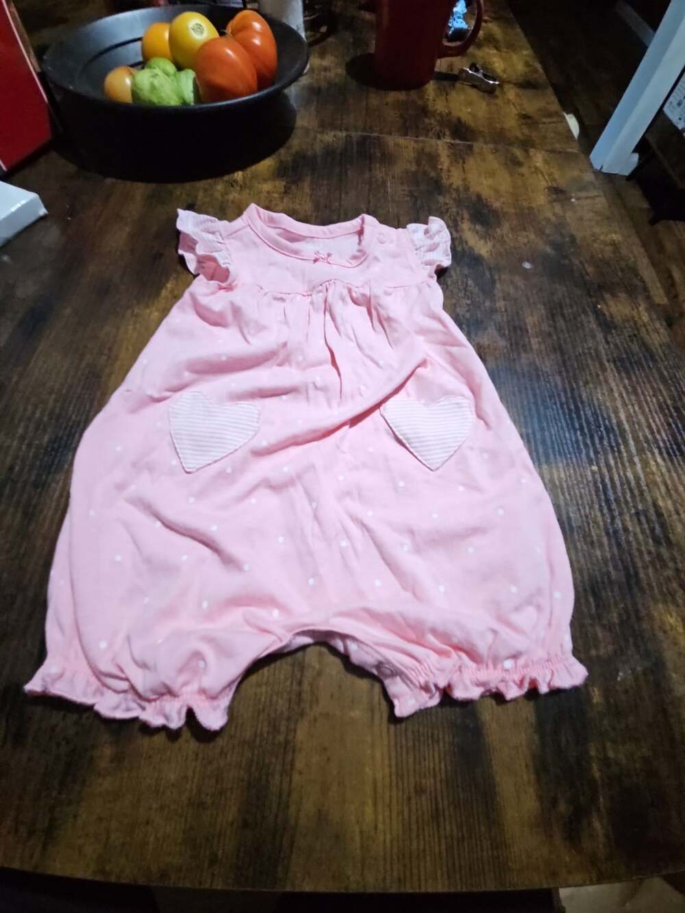 (518) Carter's Polka Dot Romper Size 3m Pink